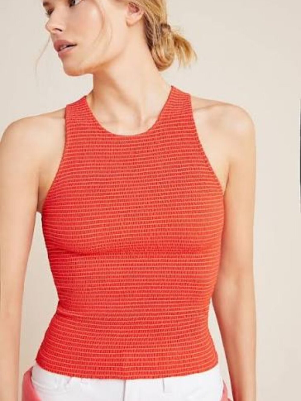NWT! Small NATION LTD Anthropologie Christine Smocked Sleeveless Tank